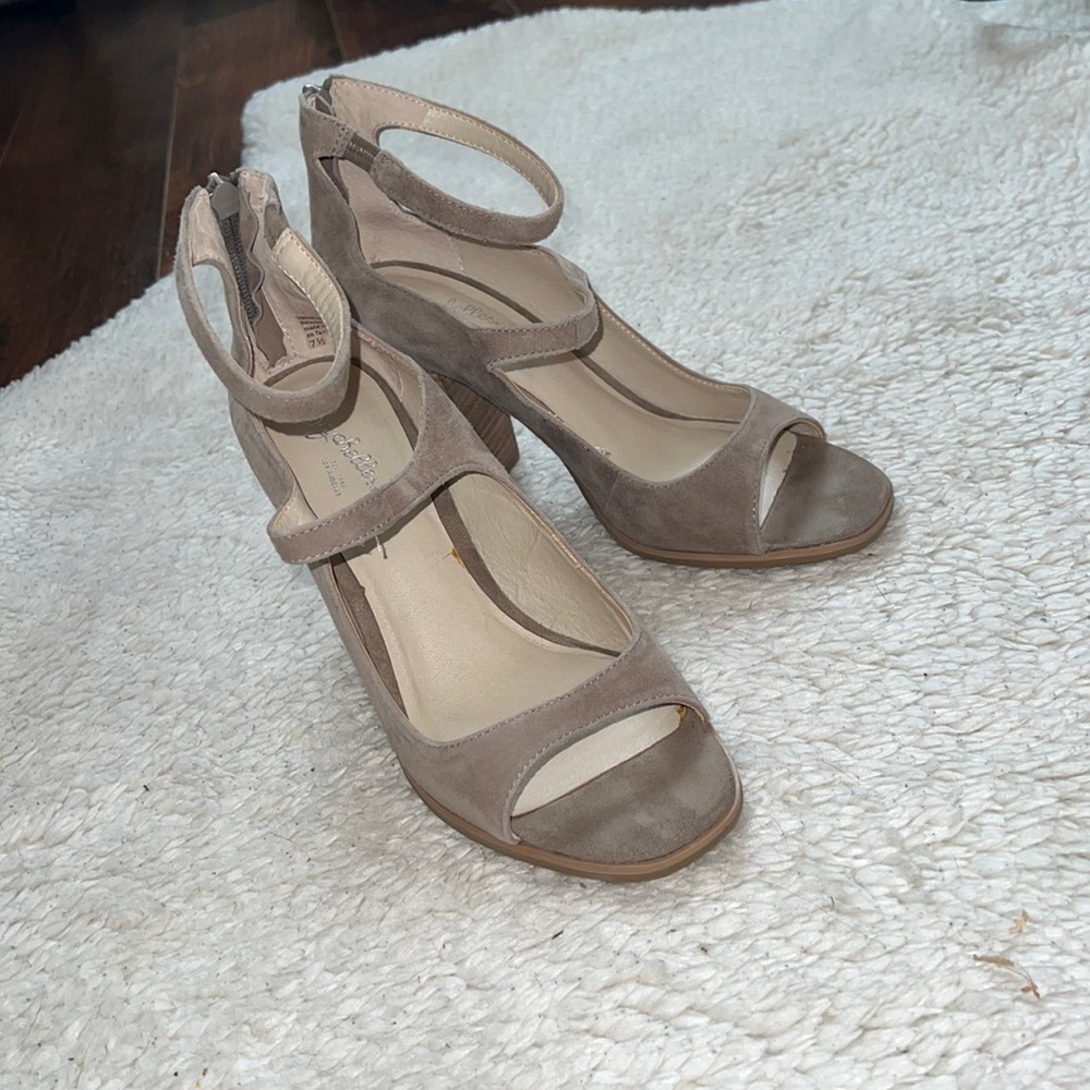 Nude block heels